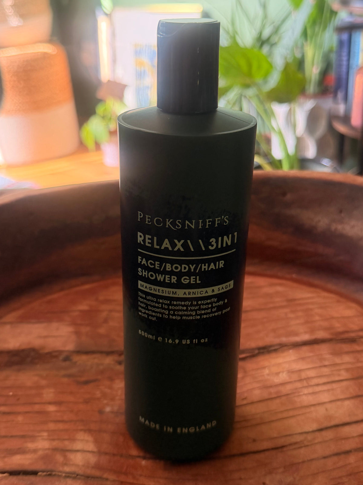 Pecksniff’s 3in1 face/body/hair shower gel: magnesium, arnica and sage